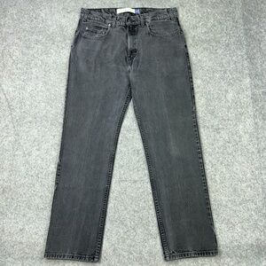 VTG Gap Jeans Mens 36x31 Black Slim Straight Faded‎ Skate 90s Y2K Denim Pants